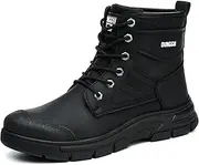 [DINGGU] Steel Toe Boots for Men Safety Work Boots Indestructible，Comfortable Mens Industrial & Construction Composite Toe Boots