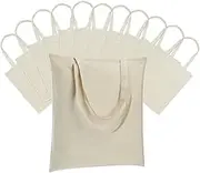Carbrea 12 Pack Canvas Tote Bag - Lightweight Thin Tote Bags Bulk Reusable Blank Bags for DIY Shopping