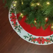 Northlight 48" Red White Mistletoe Border Christmas Tree Skirt
