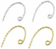 4 PCS Genuine 925 Sterling Silver Earring Findings Twist "U" "9" Hooks Earwire