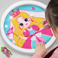 在飛比找蝦皮購物優惠-兒童鉆石貼畫diy創意手工2023新款貼鉆畫小女孩益智玩具生