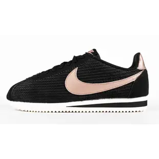 【韓国代购正品 假一賠十Nike Classic Cortez Leather Lux 861660-002 黑編織 玫瑰金