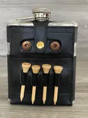 Golfers flask with tees and divot tool fits on belt loop Golf Accessory