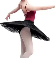 [WENDYWU] Women Professional Swan Ballet Tutu Skirt Hard Organdy Platter Performance Leotard Skirt