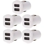 Scosche Revolt 2-Port USB Charger Dual 12W Watt 5V Volt Ports White (Pack of 5)