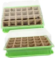 Kisangel 24-Cell Seedling Box Set Plant Germination Tray 2x12-cup Starter Cups Planting Supplies