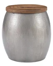 Linon Dreyfus Drum Side Table with Storage