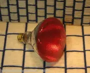 NEW 100 WATT RED 120V outdoor PYREX LIGHT BULB BR38 sub4 PAR38 flood 100w