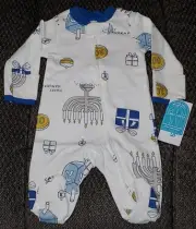 Size Preemie Premature Hanukkah Sleep & Play Carter's 2-Way Zip Mitten Cuffs