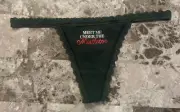 NWT VICTORIA'S SECRET GREEN MEET ME UNDER THE MISTLETOE LACE V STRING PANTIES