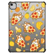 iPad Air (4th/5th gen) iPad Impact Case Cute Corgi Cheese Pizza with Banana Lemon Pine Apple - Kawaii Dog Cartoon Puppy with Fruit & Food