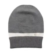 Authentic Men's Gucci Graphite Ivory Interlocking G Wool Beanie Hat 494598 M New