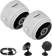 Secret Scope Camera, Secret Scope Magnetic Mini Security Cameras, Wire-Free with Night Vision Function WiFi 1080p HD (White,2pcs)