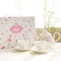在飛比找ETMall東森購物網優惠-芭蕾英式咖啡杯碟描金骨瓷茶壺茶具歐式紅茶下午茶芭蕾舞咖啡茶具