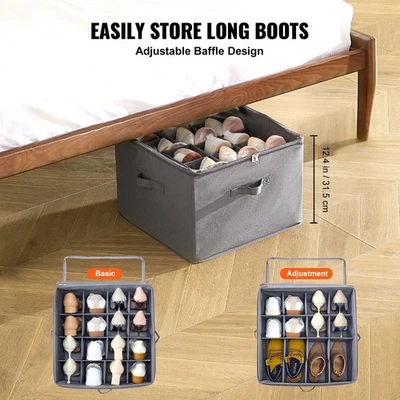 Shoe Organizer for Closet Fits 16 Pairs Large Shoe Box Storage Containers @