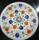 12'' Marble side round Table Top Inlay handmade home and Outdoor Decor