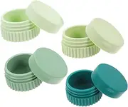 EXAOMBLE 4Pcs Weekly Pill Organizer Portable Decorative Case for Vitamins Medications Easy to Fill Clean Maintain Durable Silicone Storage for Pocket Purse
