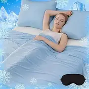 Summer Ultimate Cooling Blanket, Cooling Blanket for Hot Sleepers, CoolingWeightedBlanket, Ultra Lightweight Breathable Summer BlanketThrows with Double Sided Design (Light Blue,50 * 60 in)