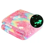 Glow in The Dark Blanket Unicorn Gifts for Kids Girls Teen Birthday Christmas