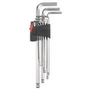 9 Pieces Ball End Hex Key Wrench Set Metric L Shaped Long Arm Repairing Tool
