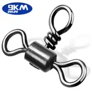 9KM Fishing Swivels 25Pcs Stainless Brass Barrel Swivels Fishing Line Connector