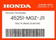 Honda Genuine Disk, Fr. Brake (Sunstar) - 45251-Mgz-J11