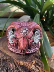 BAPHOMET with Pentagram Sphere/Display Stand GOTHIC Halloween PAGAN