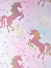 Crown Be Dazzled Dancing Unicorn Wallpaper Rainbow Coloroll M1423