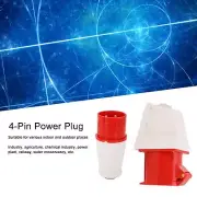 4‑Pin Power Plug 3 Phase Industrial Connector Socket Set Mounted 32A LLI