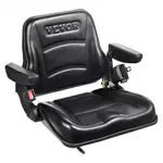 VEVOR Universal Forklift Seat, Fold Down Tractor Seat with Adjustable Angle Back, Micro Switch, Seatbelt and Armrests, 16-34 cm Slot Tractor Seat for