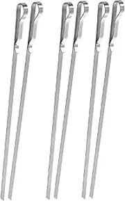 6Pcs Stainless Steel Skewers Pen Clip Design for Outdoor Barbecue Reusable Grilling Skewers to Prevent Food Slide for Picnics and Camping