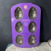 Wilton 6 CavityNon Stick Mini Easter Egg Cakes Pan NIP