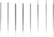 [EIROVYA] Surgical Steel Taper Insertion Needle 14G 16G 18G for Ear/Nose/Lip/Belly/Tongue Piercing Set - Body Stretching Kit Assistant Tool Pack of 8