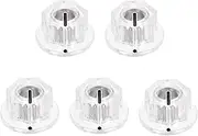 uxcell 5Pcs ABS and Copper Potentiometer Knobs 1/4" Volume Tone Control Top Hat Knob for Guitar Instruments Audio Mixer Amplifier Clear