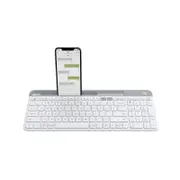 Logitech K580 Multi-Device Slim Wireless Keyboard with Cradle for Device, White [920-009211]