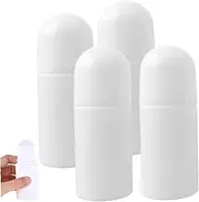 4PCS Roll on Bottles, 50ml Leak-proof Refillable Plastic Empty Roller Ball Applicator Reusable for Essential Oil Fragrance Cosmetics, Only Bottle, Roll on Bottles, Rollerball Bottle