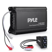 Pyle 4-Channel Rated Marine Amplifier Kit-Wireless BT Streaming Marine Grade