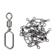 20Pcs Barrel Swivel Lure Hook Corrosion Resistant Fishing Swivels Hooked Snap