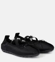 [Simone Rocha] Simone Rocha Embellished satin ballet flats AU 9 black