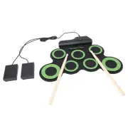 Electronic Drum Pad With 7 Practice Pads Headphone Jack Silicone Roll Up Drum