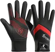 [Generic] Winter Motorcycle Fingerless Gloves Touch Control Cycling Gloves - 1 Pair Warm Touch Control Cycling Fingerless Gloves Women Men Anti-slip Sport Wear Waterproof Mittens For