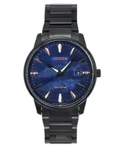 Citizen Pair Eco-Drive Stainless Steel Black Ion Plating BM7595-89L Mens Watch