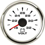 MCFPGFVKNA Car Voltmeter Marine Boat Volt Gauge Meter 18-32V Signal for Car Truck Motorcycle ATV 9-32V Multi-Color Backlight Automotive Voltmeter(F)