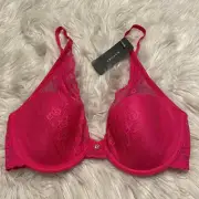 Natori 32D Bra Pink Cherry Blossom Underwire Bright Blush 721191 NEW $76