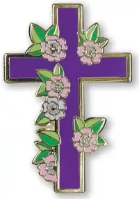 在飛比找博客來優惠-Floral Cross Hard Enamel Pin: 