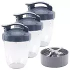 3 Pack 18 oz Cup, Lid & Extractor Blade for NutriBullet NB-101B NB-101S NB-201