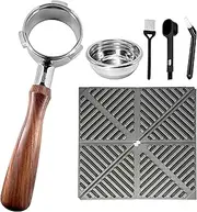 [NEOUZA] 58mm Bottomless Three Ears Portafilter Espresso Coffee Machine Compatible with Sunbeam Breville Barista Max Stainless Steel, Fillter Basket, Spoon,Tamper Mat,Brush