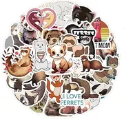 100 Packs Ferret Stickers Water Bottles Laptop Phone Motorcycle Computer Guitar Skateboard Hydroflasks Cute Ferret Vinyl Sticker Waterproof Aesthetic Trendy Decals for Teens Girls Adults