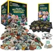 National Geographic Rock Tumbler Mega Refill Kit - 3lbs Gemstones of 9 Varieties