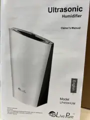 Live Pure Ultrasonic Humidifer Model: LP450HUM New In Box White